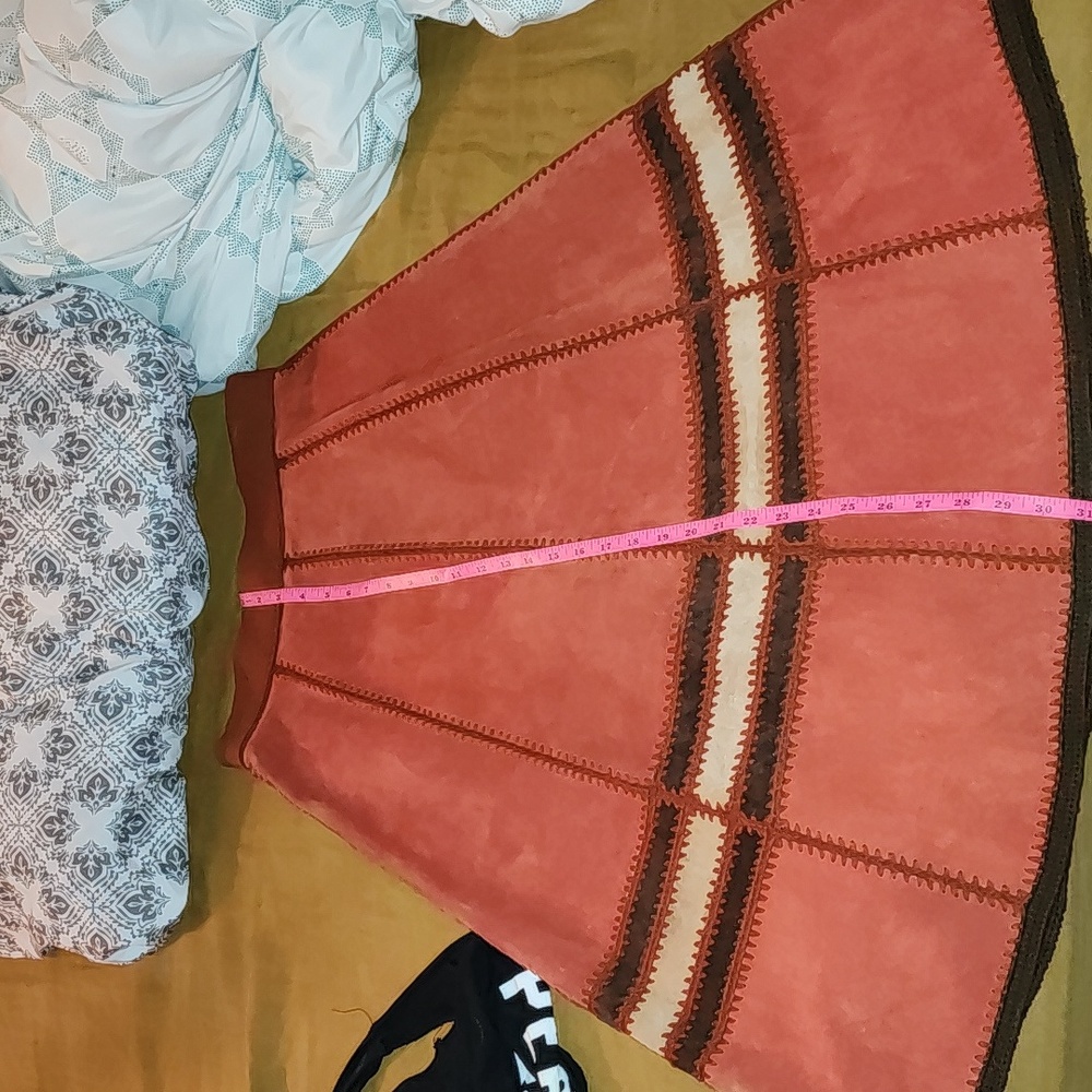 Vintage suede skirt 15 16